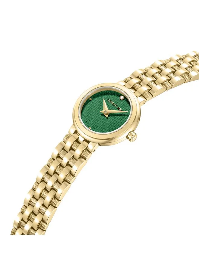 شيروتي 1881 Lusia Green Dial Stainless Steel Bracelet Analog Watch for Women, 24mm